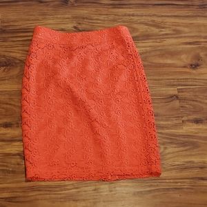 Ann Taylor Coral Lace Skirt